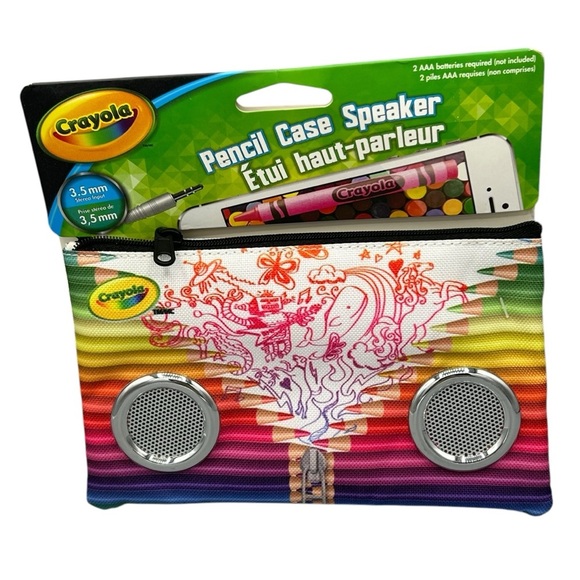 CRAYOLA PENCIL CASE SPEAKER FUN & PORTABLE STORAGE WITH SOUND - Picture 1 of 5